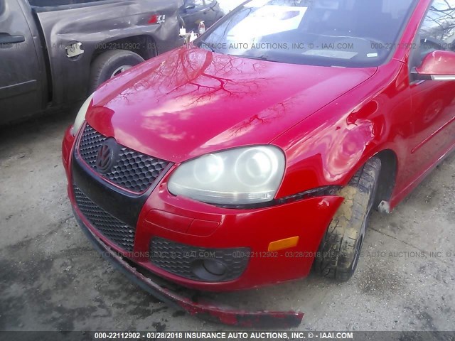 WVWFV71K36W075205 - 2006 VOLKSWAGEN NEW GTI RED photo 6