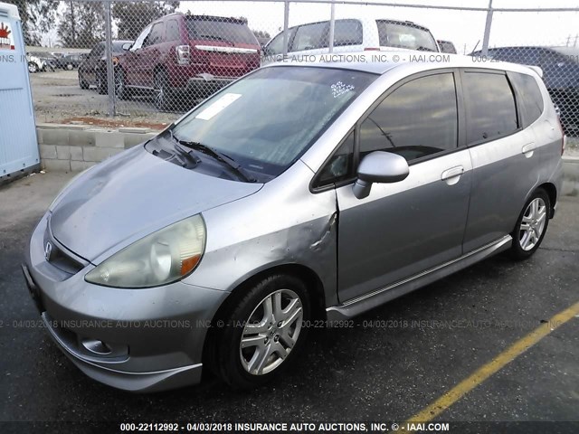 JHMGD38618S004392 - 2008 HONDA FIT SPORT GRAY photo 2