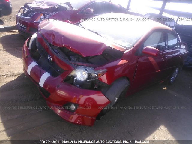 2T1BU4EE7AC440698 - 2010 TOYOTA COROLLA S/LE/XLE RED photo 2