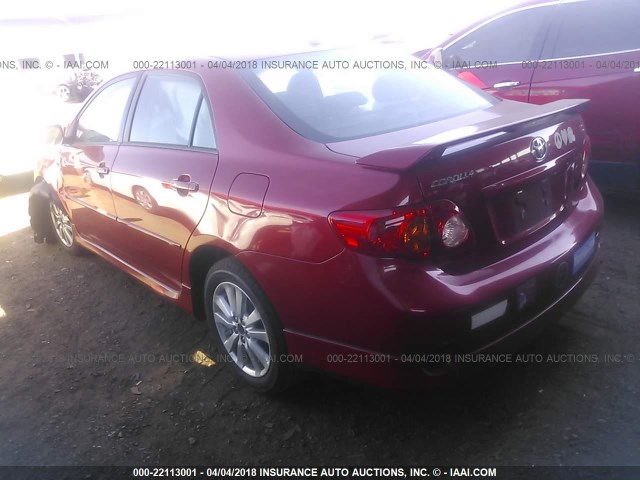 2T1BU4EE7AC440698 - 2010 TOYOTA COROLLA S/LE/XLE RED photo 3