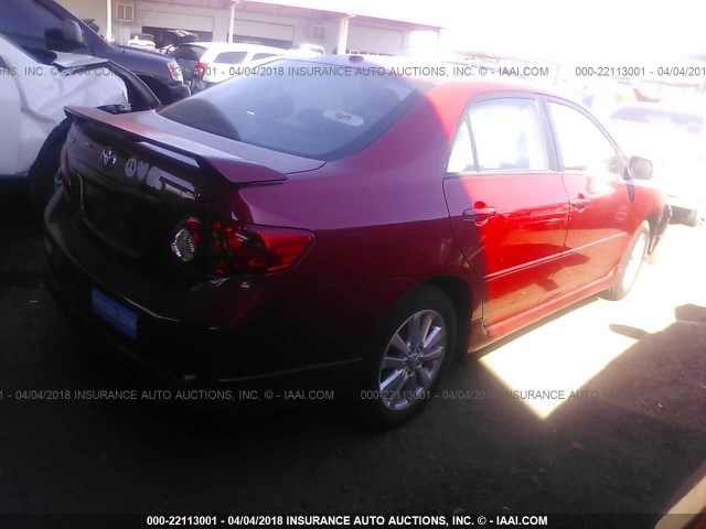 2T1BU4EE7AC440698 - 2010 TOYOTA COROLLA S/LE/XLE RED photo 4