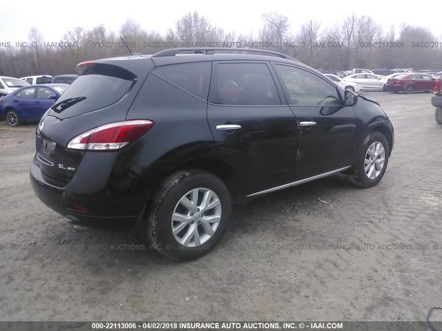 JN8AZ1MW9EW503002 - 2014 NISSAN Murano S/SL/SV/LE BLACK photo 4