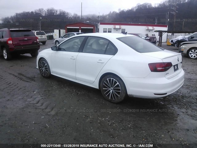 3VWD17AJ5GM268755 - 2016 VOLKSWAGEN JETTA SPORT WHITE photo 3