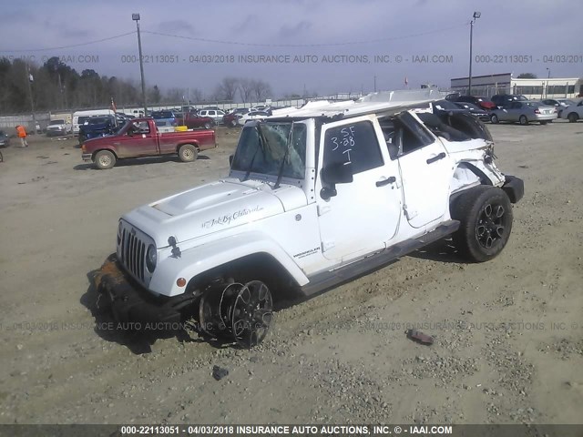 1C4BJWEG0HL620033 - 2017 JEEP WRANGLER UNLIMITE SAHARA WHITE photo 2