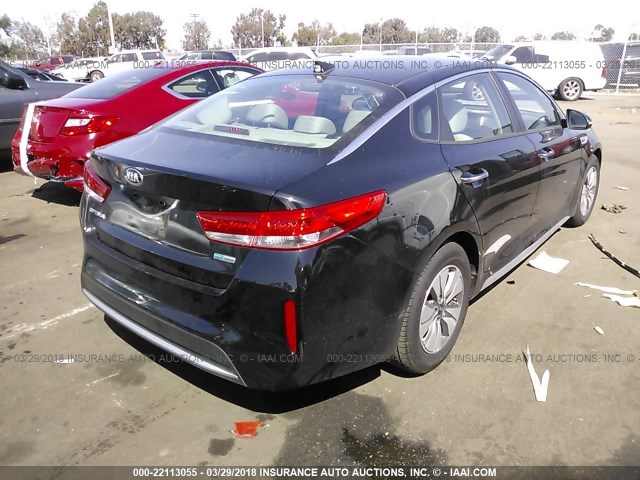 KNAGT4LEXH5017307 - 2017 KIA OPTIMA HYBRID BLACK photo 4