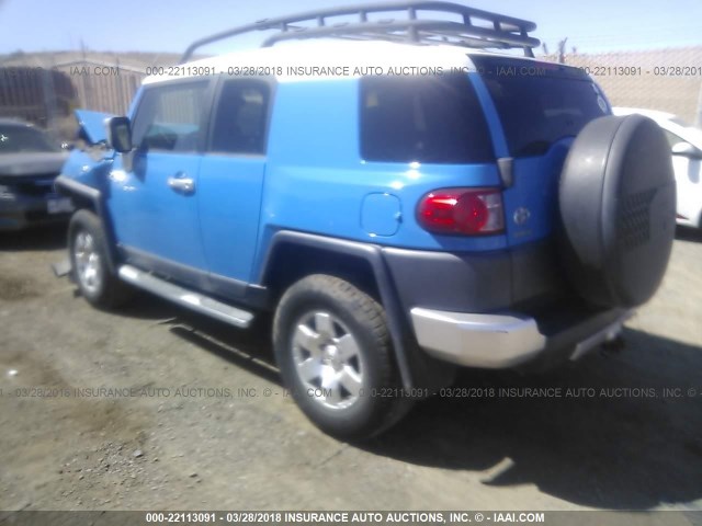 JTEBU11F470066031 - 2007 TOYOTA FJ CRUISER BLUE photo 3