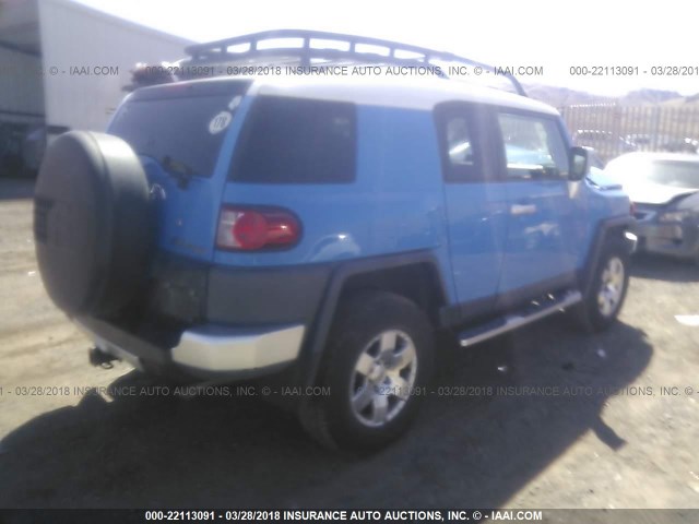 JTEBU11F470066031 - 2007 TOYOTA FJ CRUISER BLUE photo 4