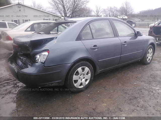 5NPET46C29H503390 - 2009 HYUNDAI SONATA GLS BLUE photo 4