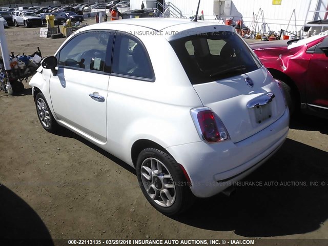 3C3CFFAR1FT598370 - 2015 FIAT 500 POP WHITE photo 3