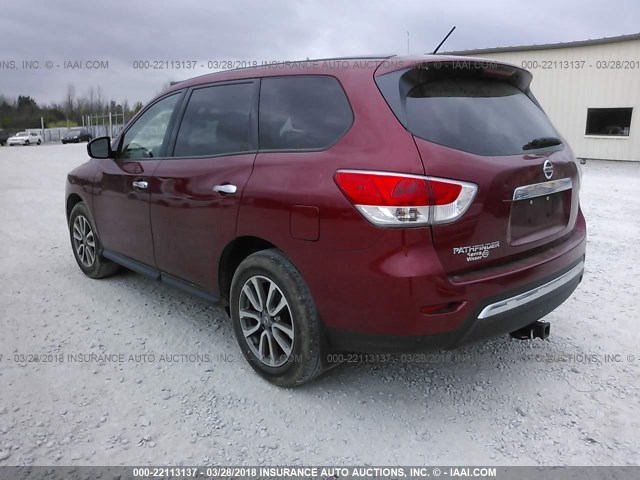 5N1AR2MN0FC643172 - 2015 NISSAN PATHFINDER S/SV/SL/PLATINUM 红色 照片 3