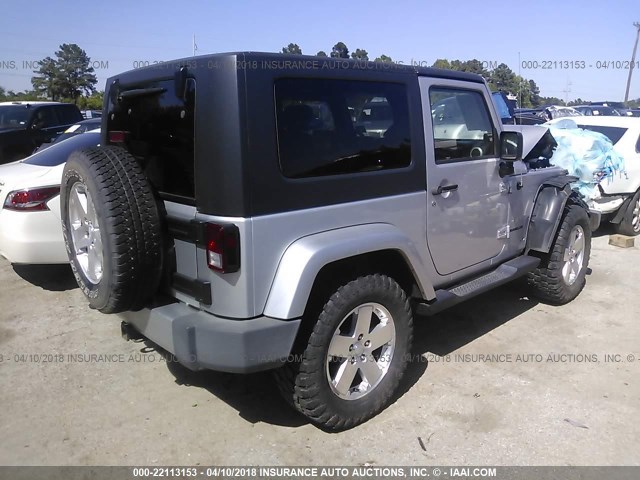 1J4FA54159L719550 - 2009 JEEP WRANGLER SAHARA SILVER photo 4