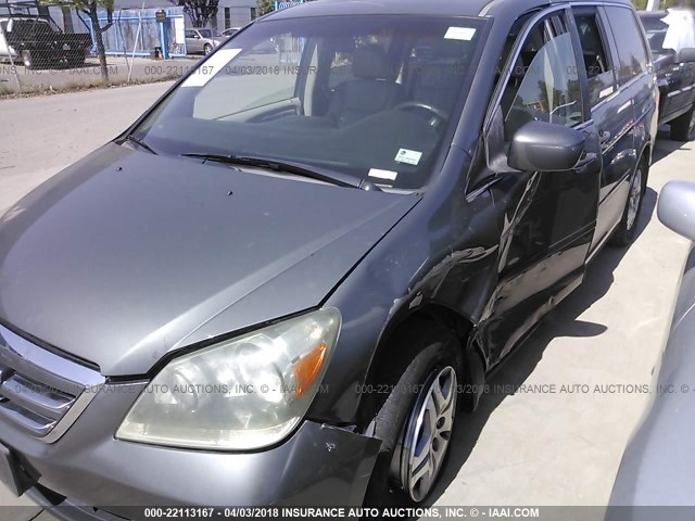 5FNRL38707B430981 - 2007 HONDA ODYSSEY EXL ნაცრისფერი ფოტო 6