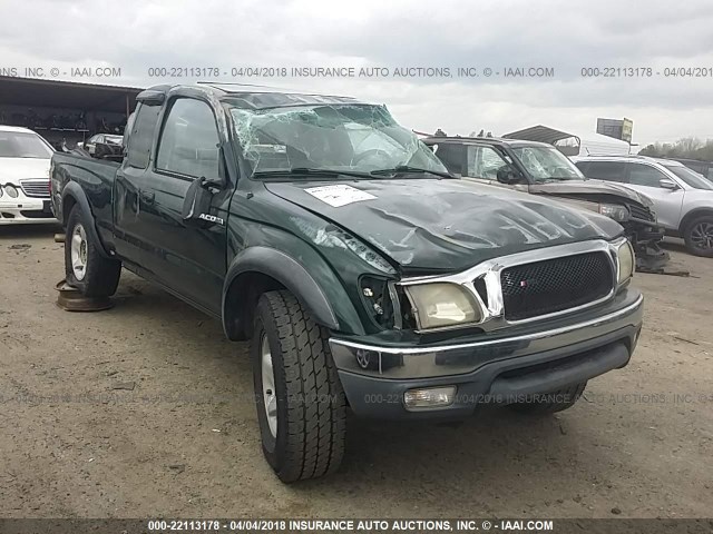 5TEWN72N31Z768067 - 2001 TOYOTA TACOMA XTRACAB GREEN photo 1