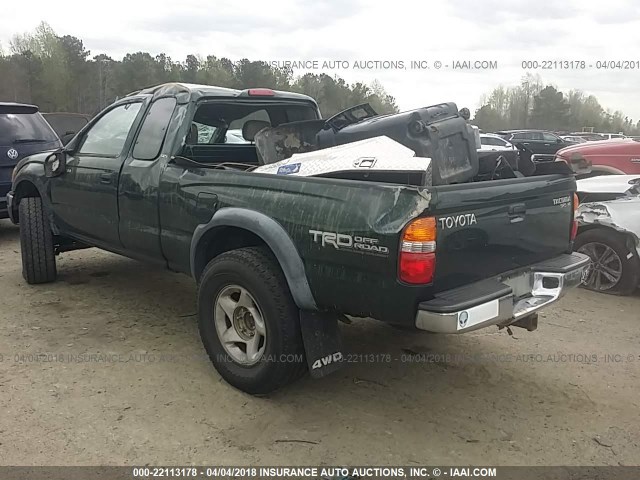 5TEWN72N31Z768067 - 2001 TOYOTA TACOMA XTRACAB GREEN photo 3