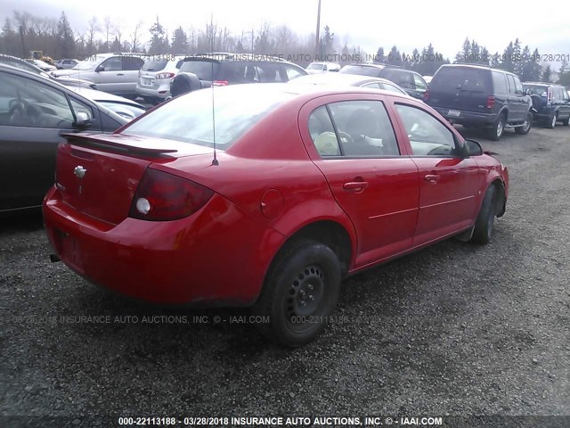 1G1AL55F577116018 - 2007 CHEVROLET COBALT LT RED photo 4