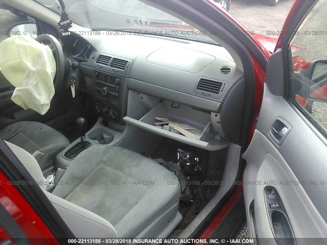 1G1AL55F577116018 - 2007 CHEVROLET COBALT LT RED photo 5