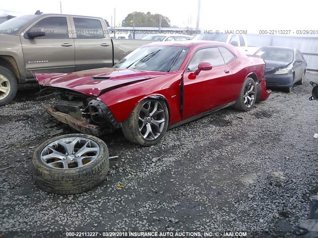 2C3CDZAT4FH809718 - 2015 DODGE CHALLENGER SXT RED photo 2