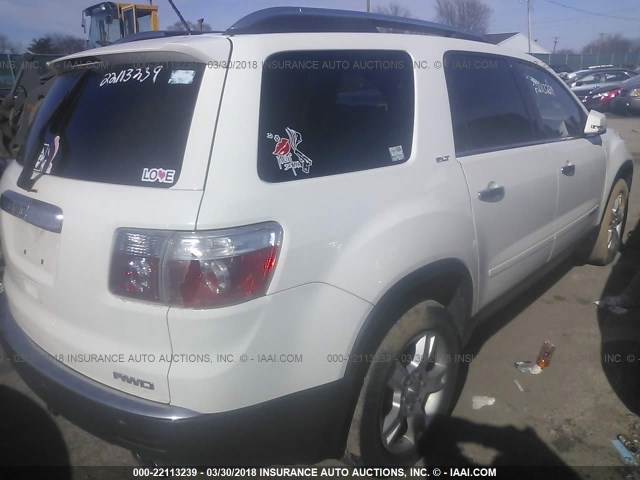 1GKEV33748J225775 - 2008 GMC ACADIA SLT-2 WHITE photo 4