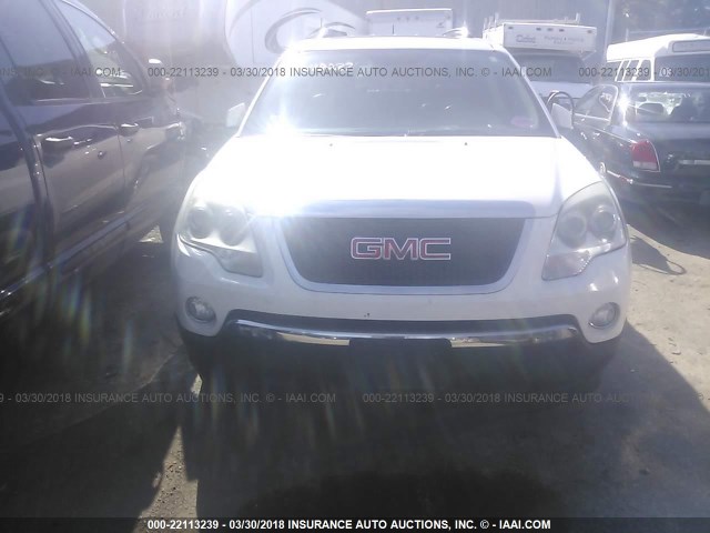 1GKEV33748J225775 - 2008 GMC ACADIA SLT-2 WHITE photo 6