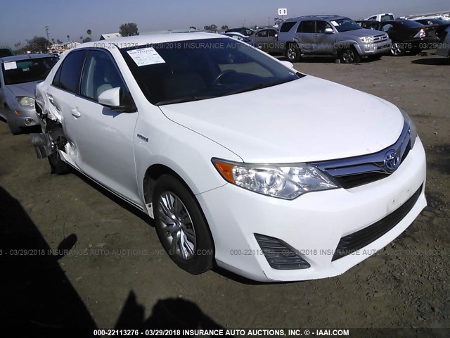 4T1BD1FK1CU017491 - 2012 TOYOTA CAMRY HYBRID/LE/XLE WHITE photo 1