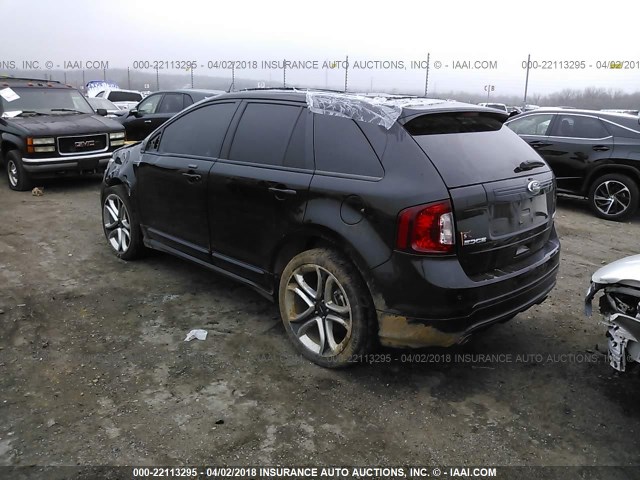 2FMDK3AK9DBC76903 - 2013 FORD EDGE SPORT BLACK photo 3