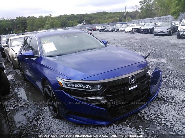 1HGCV1F36JA073988 - 2018 HONDA ACCORD SPORT ლურჯი ფოტო 1