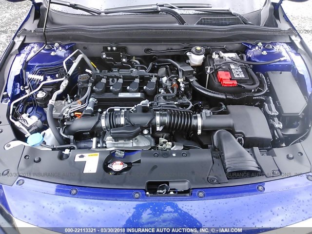 1HGCV1F36JA073988 - 2018 HONDA ACCORD SPORT BLUE photo 10