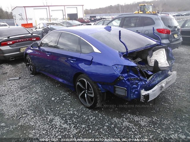 1HGCV1F36JA073988 - 2018 HONDA ACCORD SPORT ლურჯი ფოტო 3