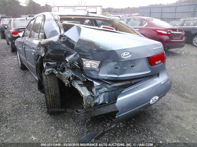 5NPEU46C89H438350 - 2009 HYUNDAI SONATA SE/LIMITED BLUE photo 6