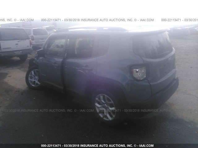 ZACCJABB6HPG27144 - 2017 JEEP RENEGADE LATITUDE GRAY photo 3