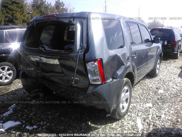 5FNYF4H22CB071690 - 2012 HONDA PILOT LX GRAY photo 4