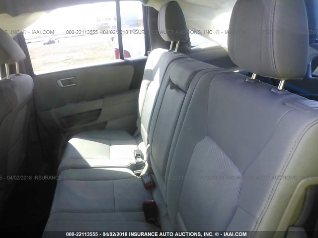 5FNYF4H22CB071690 - 2012 HONDA PILOT LX GRAY photo 8