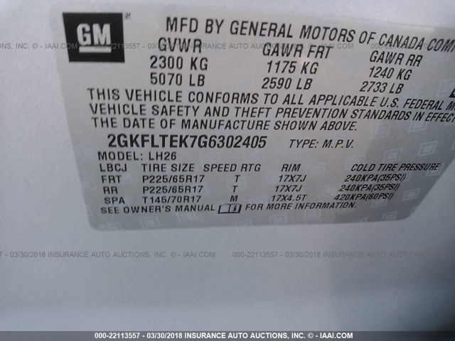 2GKFLTEK7G6302405 - 2016 GMC TERRAIN SLE SILVER photo 9