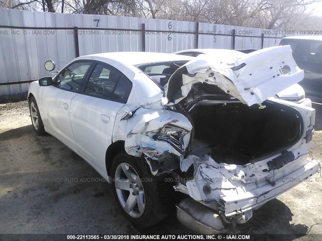 2C3CDXAT2DH716228 - 2013 DODGE CHARGER POLICE WHITE photo 3