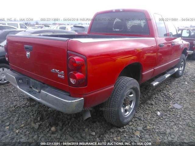 1D7KS28A07J578654 - 2007 DODGE RAM 2500 ST/SLT RED photo 4