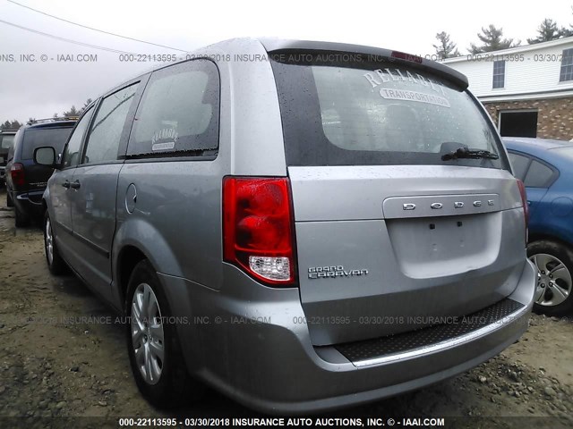 2C4RDGBG1FR511309 - 2015 DODGE GRAND CARAVAN SE SILVER photo 3