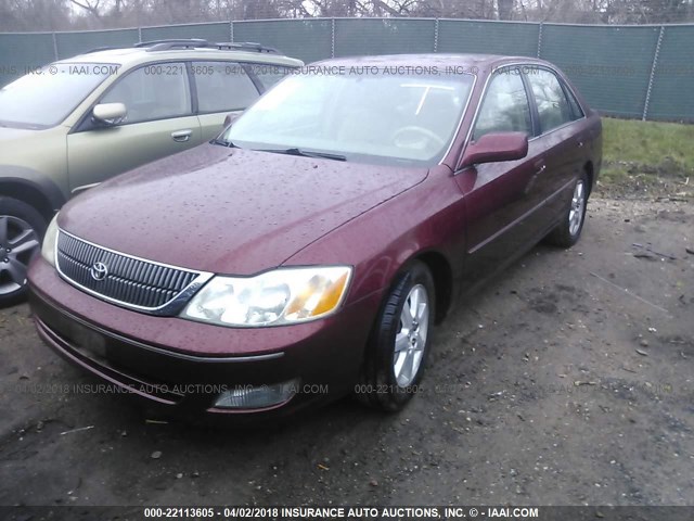 4T1BF28B01U140662 - 2001 TOYOTA AVALON XL/XLS MAROON photo 2