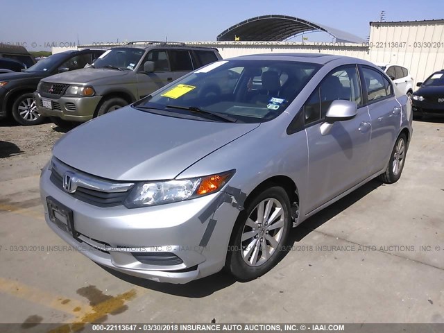 2HGFB2F95CH523313 - 2012 HONDA CIVIC EXL SILVER photo 2