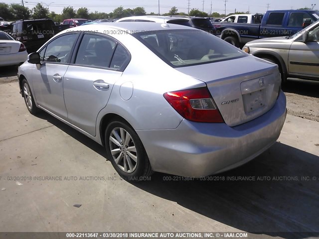 2HGFB2F95CH523313 - 2012 HONDA CIVIC EXL SILVER photo 3