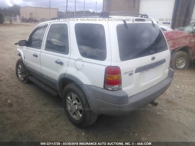 1FMYU04171KB91265 - 2001 FORD ESCAPE XLT WHITE photo 3