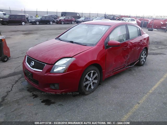 3N1AB6AP3CL743422 - 2012 NISSAN SENTRA 2.0/2.0S/SR/2.0SL RED photo 2