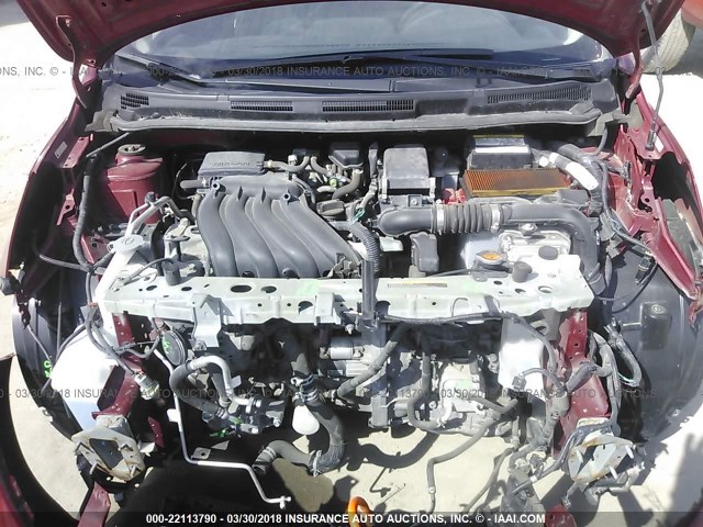 3N1CE2CP4EL386602 - 2014 NISSAN VERSA NOTE S/S PLUS/SV/SL RED photo 10