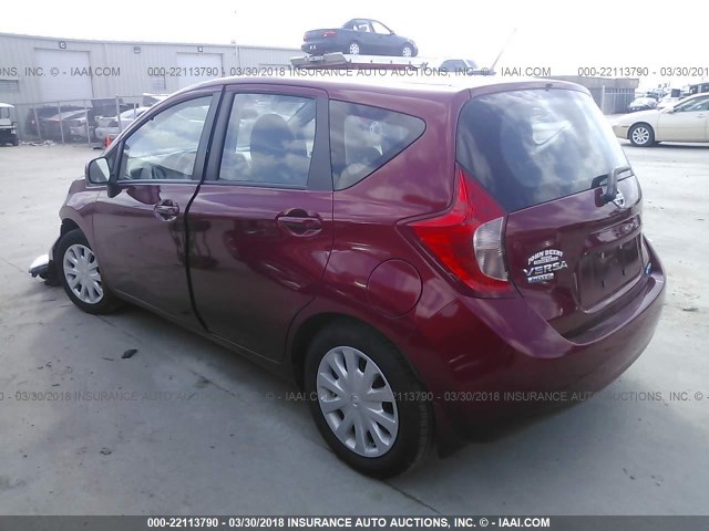 3N1CE2CP4EL386602 - 2014 NISSAN VERSA NOTE S/S PLUS/SV/SL RED photo 3