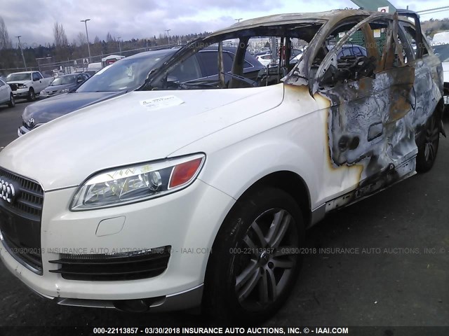 WA1AV74L67D031396 - 2007 AUDI Q7 4.2 QUATTRO WHITE photo 2