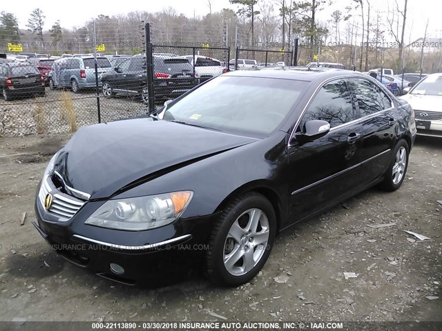 JH4KB16516C006648 - 2006 ACURA RL BLACK photo 2