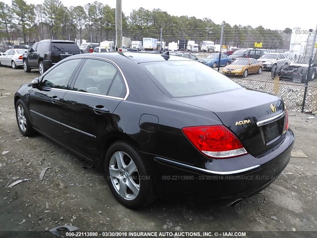 JH4KB16516C006648 - 2006 ACURA RL BLACK photo 3