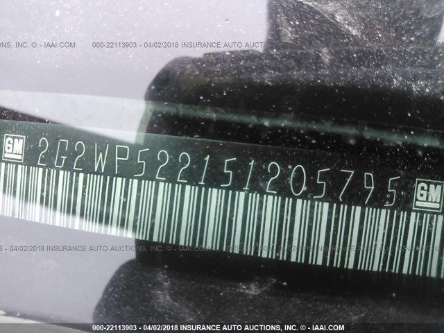 2G2WP522151205795 - 2005 PONTIAC GRAND PRIX Tünd qırmızı foto 9