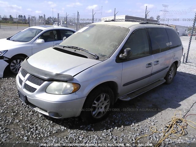 2B4GP44342R619079 - 2002 DODGE GRAND CARAVAN SPORT SILVER photo 2