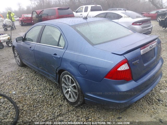 3FAHP0JA8AR360386 - 2010 FORD FUSION SEL BLUE photo 3