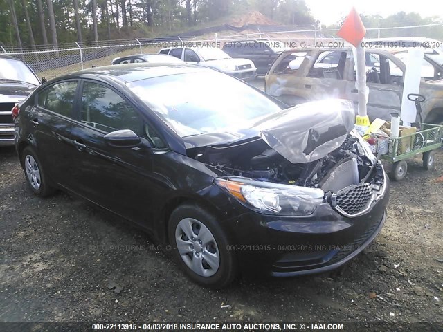 KNAFK4A61G5466948 - 2016 KIA FORTE LX BLACK photo 1